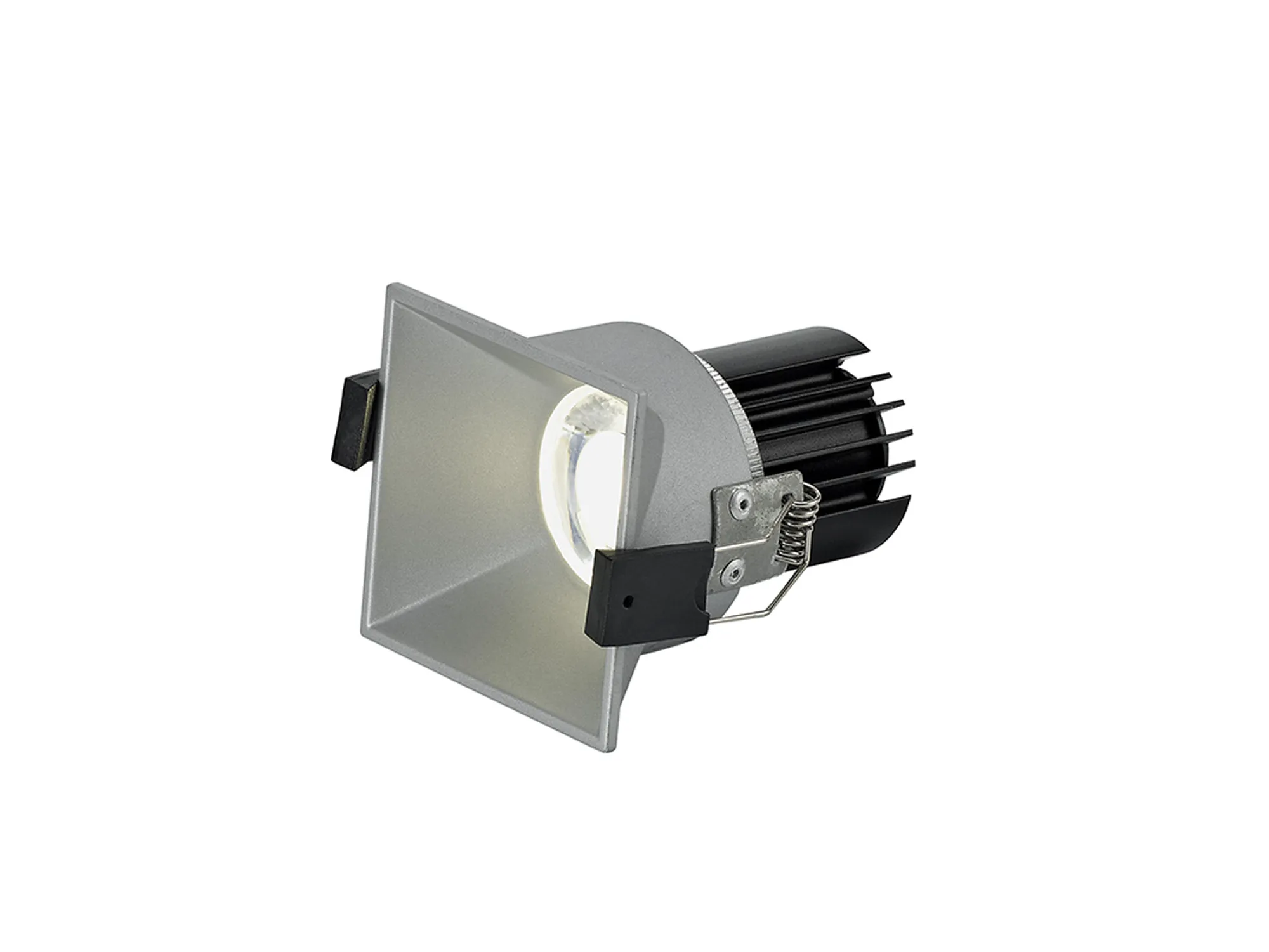 Biox 9 Tridonic Powered 9W 2700K 770lm 24° CRI>90 LED Engine Silver Square Fixed Recessed Spotlight, IP20 DM201931  Dlux Biox 9